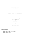 Cover page: Three Essays in Economics