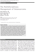 Cover page: The Multidisciplinary Management of Osteosarcoma