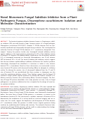 Cover page: Novel Monomeric Fungal Subtilisin Inhibitor from a Plant-Pathogenic Fungus, Choanephora cucurbitarum: Isolation and Molecular Characterization.