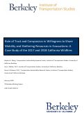 Cover page: Role of Trust and Compassion in Willingness to Share Mobility and Sheltering Resources in Evacuations: A Case Study of the 2017 and 2018 California Wildfires