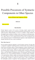 Cover page: Possible Precursors of Syntactic Components in Other Species