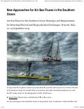 Cover page: New Approaches for Air-Sea Fluxes in the Southern Ocean