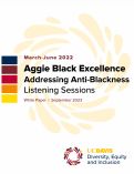 Cover page: Aggie Black Excellence: Addressing Anti-Blackness, Listening Sessions White Paper