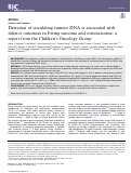 Cover page: Detection of circulating tumour DNA is associated with inferior outcomes in Ewing sarcoma and osteosarcoma: a report from the Children’s Oncology Group