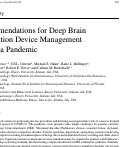 Cover page: Recommendations for Deep Brain Stimulation Device Management During a Pandemic