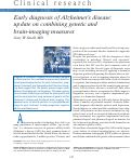 Cover page: Early diagnosis of Alzheimer's disease: update on combining genetic and brain-imaging measures