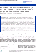 Cover page: Personalized neuromusculoskeletal modeling to improve treatment of mobility impairments: A perspective from European research sites