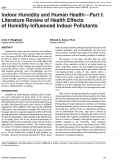 Cover page: Indoor Humidity and Human Health--Part I: Literature Review of Health Effects of Humidity-Influenced Indoor Pollutants