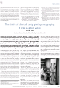 Cover page: The Birth of Clinical Body Plethysmography: it was a good week.