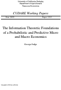 Cover page: The Information Theoretic Foundations of a Probabilistic and Predictive Micro and Macro Economics