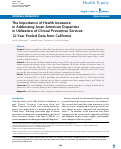 Cover page: The Importance of Health Insurance in Addressing Asian American Disparities in Utilization of Clinical Preventive Services: 12-Year Pooled Data from California.