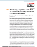 Cover page: Optimizing Exogenous Surfactant as a Pulmonary Delivery Vehicle for Chicken Cathelicidin-2