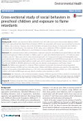 Cover page: Cross-sectional study of social behaviors in preschool children and exposure to flame retardants