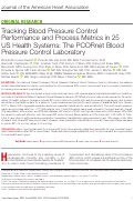 Cover page: Tracking Blood Pressure Control Performance and Process Metrics in 25 US Health Systems: The PCORnet Blood Pressure Control Laboratory