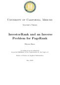 Cover page: InvestorRank and an inverse problem for PageRank