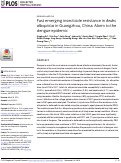 Cover page: Fast emerging insecticide resistance in Aedes albopictus in Guangzhou, China: Alarm to the dengue epidemic