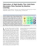 Cover page: Fabrication of High-Quality Thin Solid-State Electrolyte Films Assisted by Machine Learning