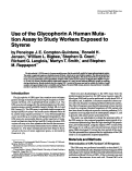 Cover page: Use of the glycophorin A human mutation assay to study workers exposed to styrene.