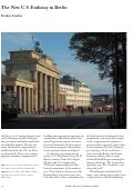 Cover page: Speaking of Places  --  The New U.S. Embassy in Berlin