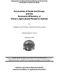 Cover page: Economies of Scale and Scope, and the Economic Efficiency of China's Agricultural Research System