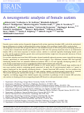 Cover page: A neurogenetic analysis of female autism