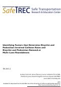 Cover page: Identifying Factors that Determine Bicyclist and Pedestrian-Involved Collision Rates and Bicyclist and Pedestrian Demand at Multi-Lane Roundabouts