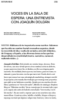 Cover page: Voces en la sala de espera. Una entrevista con Joaquín Doldán