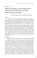 Cover page: Ethnic Variation in Environmental Attitudes and Opinion among Asian American Voters