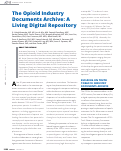 Cover page: The Opioid Industry Documents Archive: A Living Digital Repository.
