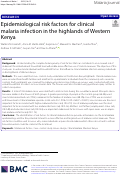 Cover page: Epidemiological risk factors for clinical malaria infection in the highlands of Western Kenya