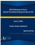 Cover page of 2013 Pathways to Cures- Clinical and Translational Science Day at UCI