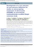 Cover page: Development of a core outcome set and outcome definitions for studies on uterus-sparing treatments of adenomyosis (COSAR): an international multistakeholder-modified Delphi consensus study