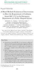 Cover page: A Mixed Methods Evaluation of Interventions to Meet the Requirements of California Senate Bill 1152 in the Emergency Departments of a Public Hospital System