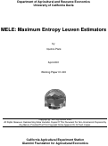 Cover page: MELE: Maximum Entropy Leuven Estimators