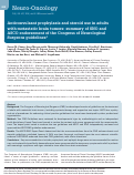 Cover page: Anticonvulsant prophylaxis and steroid use in adults with metastatic brain tumors: summary of SNO and ASCO endorsement of the Congress of Neurological Surgeons guidelines.