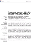 Cover page: Tree diversity in southern California's urban forest: the interacting roles of social and environmental variables
