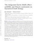 Cover page: The Integrated Sachs Wolfe effect: unWISE and Planck constraints on Dynamical Dark Energy