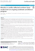 Cover page: Measles in conflict-affected northern Syria: results from an ongoing outbreak surveillance program