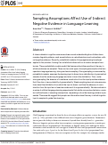 Cover page: Sampling Assumptions Affect Use of Indirect Negative Evidence in Language Learning