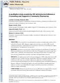 Cover page: A qualitative study examining HIV antiretroviral adherence counseling and support in community pharmacies.
