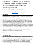 Cover page: Collaboration of human pickers and crop-transporting robots during harvesting – Part II: Simulator evaluation and robot-scheduling case-study