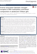 Cover page: Inverse association between estrogen receptor-α DNA methylation and breast composition in adolescent Chilean girls