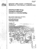 Cover page: Model-based Chiller Energy Tracking for performance assurance at a university building