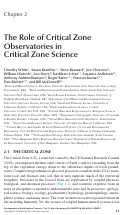 Cover page: The Role of Critical Zone Observatories in Critical Zone Science