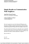 Cover page: Simple Results on Communication With Neighbors
