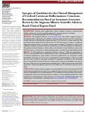 Cover page: Synopsis of Guidelines for the Clinical Management of Cerebral Cavernous Malformations: Consensus Recommendations Based on Systematic Literature Review by the Angioma Alliance Scientific Advisory Board Clinical Experts Panel