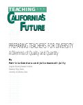 Cover page: Preparing Teachers for Diversity: A Dilemma of Quality and Quantity