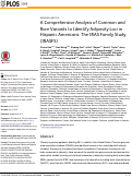 Cover page: A Comprehensive Analysis of Common and Rare Variants to Identify Adiposity Loci in Hispanic Americans: The IRAS Family Study (IRASFS)