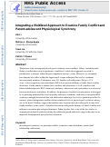 Cover page: Integrating a multilevel approach to examine family conflict and parent-adolescent physiological synchrony.
