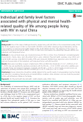 Cover page: Individual and family level factors associated with physical and mental health-related quality of life among people living with HIV in rural China